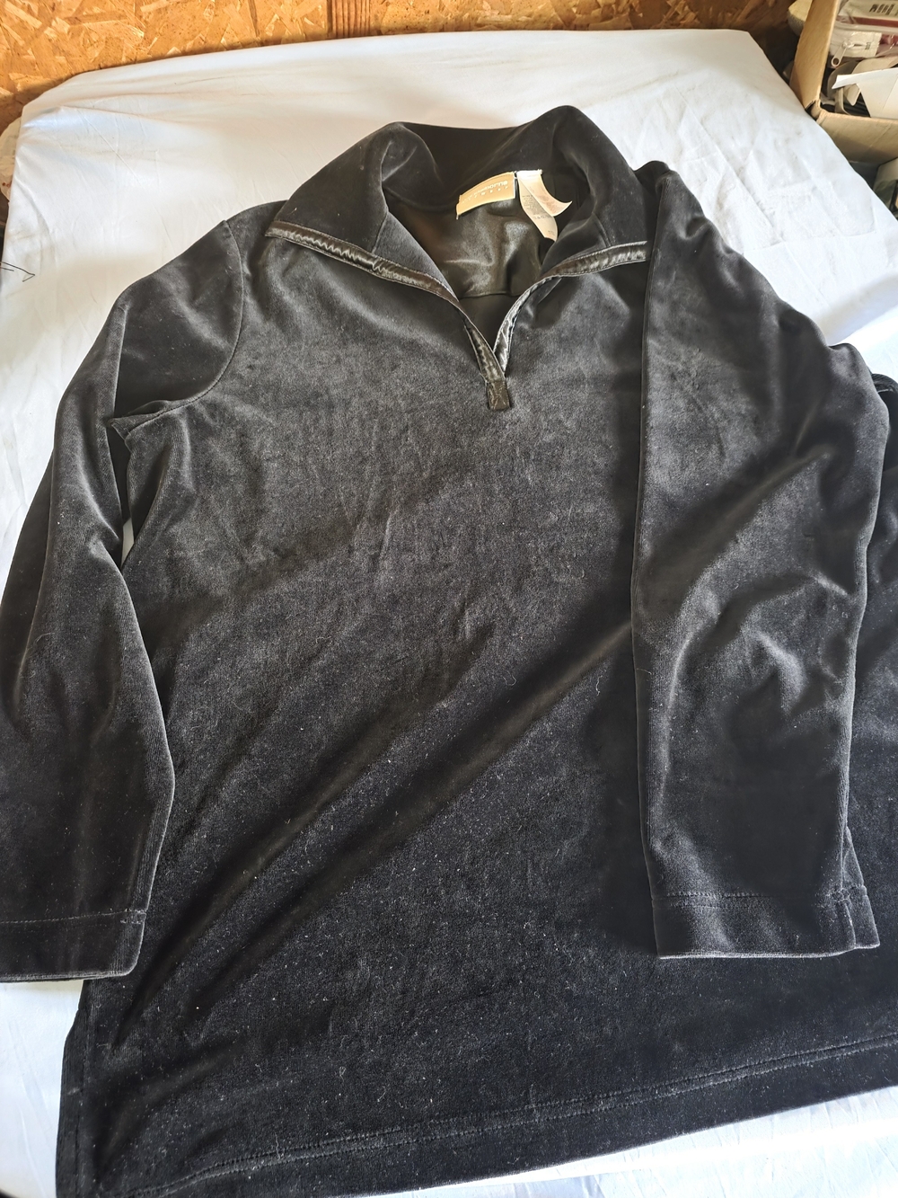Liz Claiborne Black Velvet Quarter-Zip Pullover